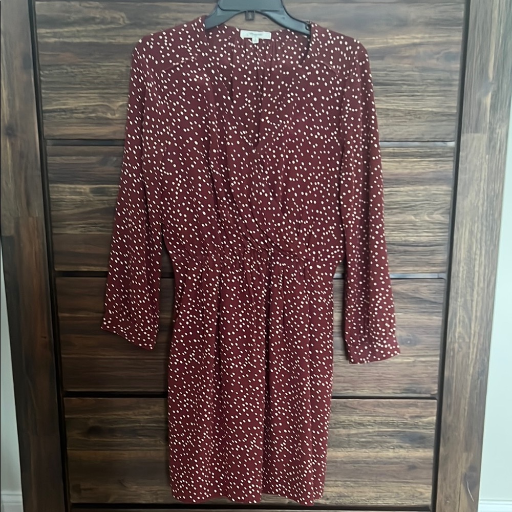 Madewell Maroon Polka Dot Dress